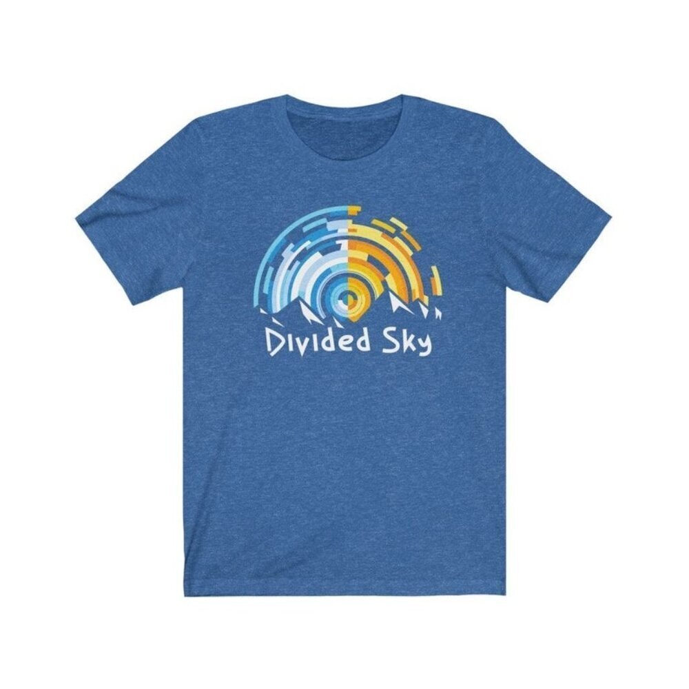 Divided Sky Blue Graphic Crewneck T-Shirt